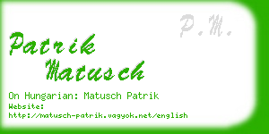 patrik matusch business card